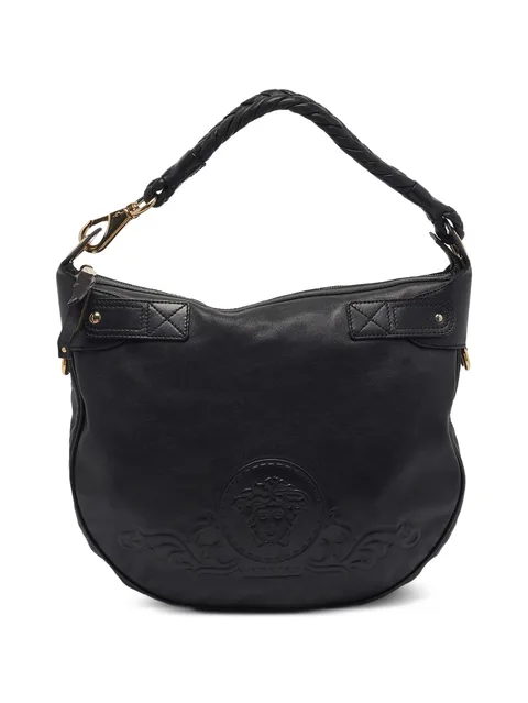 Medusa embossed-logo shoulder bag