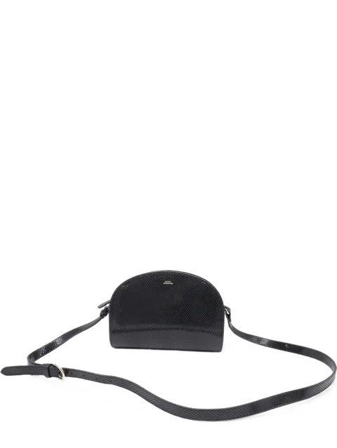 Demi-Lune snake-embossed crossbody bag