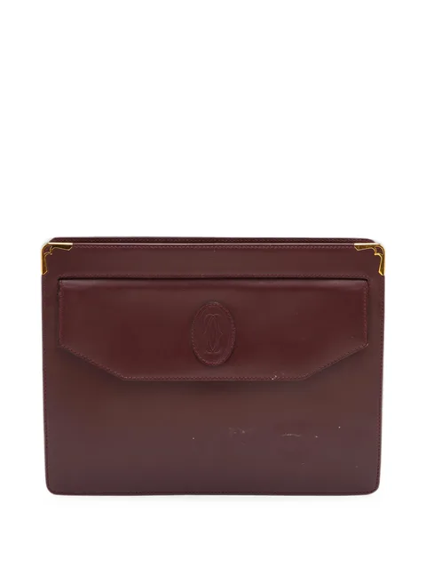 Must de Cartier leather clutch bag
