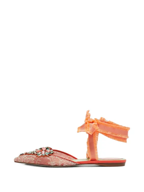 lace crystal-embellished sandals