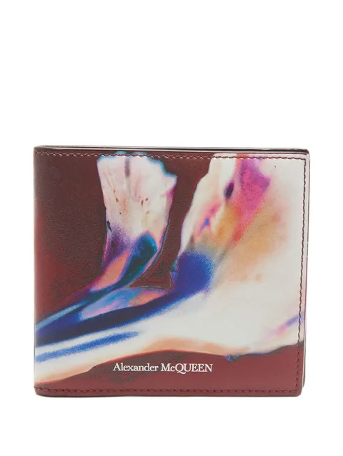 Solarised flower-print bifold wallet