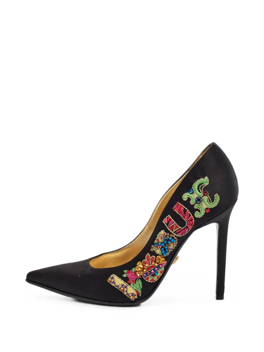 embroidered pointed-toe pumps 1