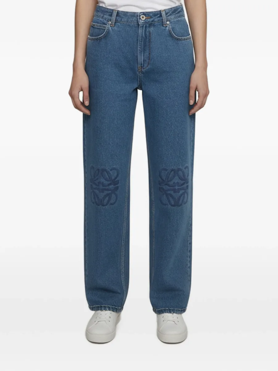 Anagram embroidered jeans 1