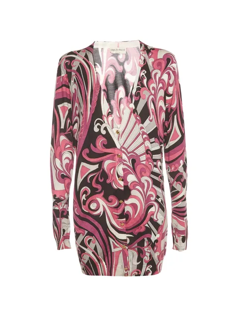 abstract-print cardigan