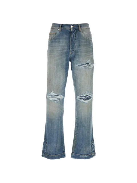 distressed flared jeans