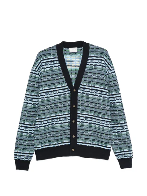 Coogi-knit cardigan