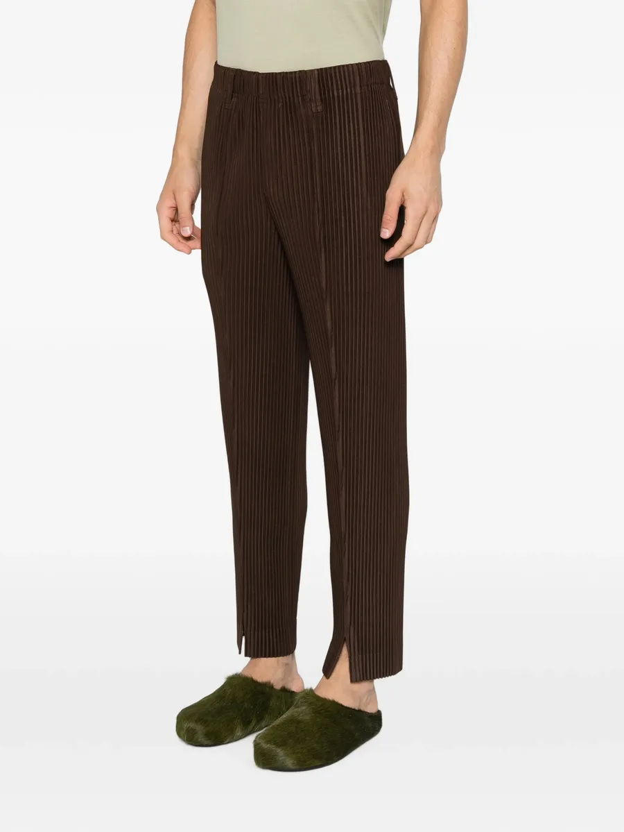 pleated slit-hem trousers 3