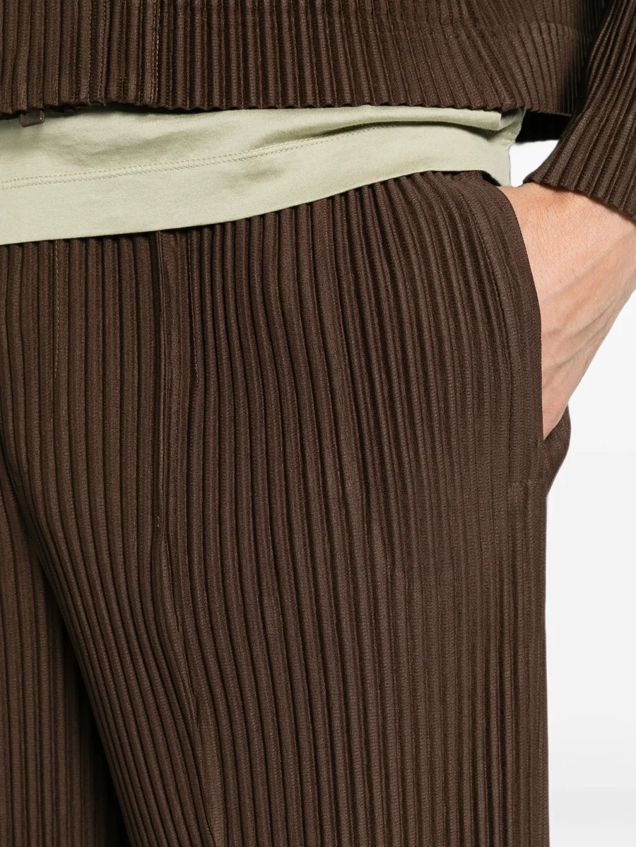 pleated slit-hem trousers 5