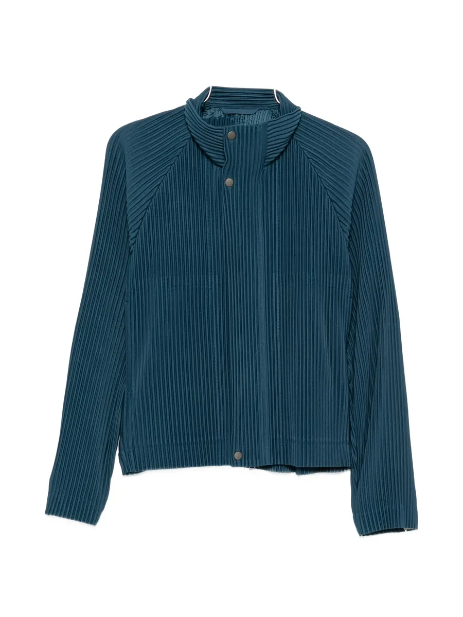 pleated high-neck jacket 1