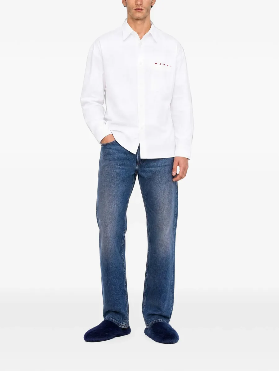 logo-embroidered chest-pocket shirt 2