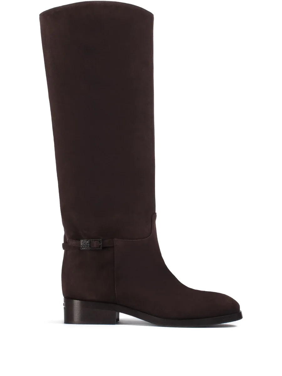 Charlotte suede buckle-detail boots 2