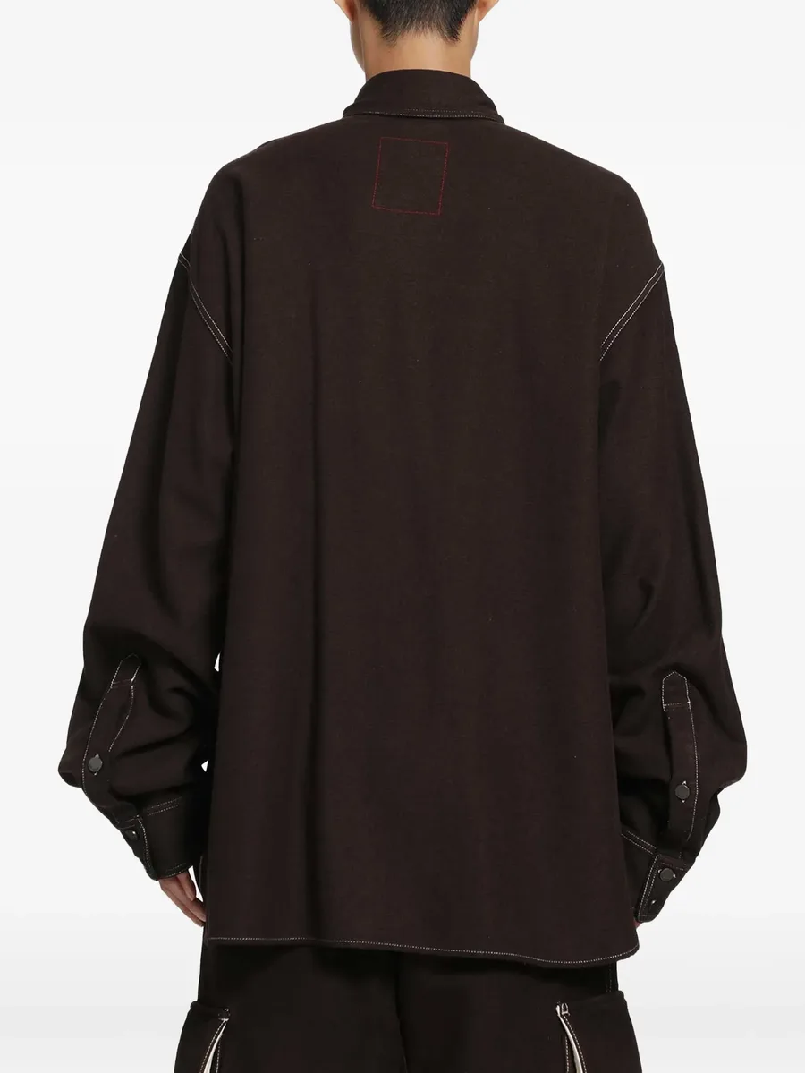 Tavis contrast-stitch oversized shirt 3