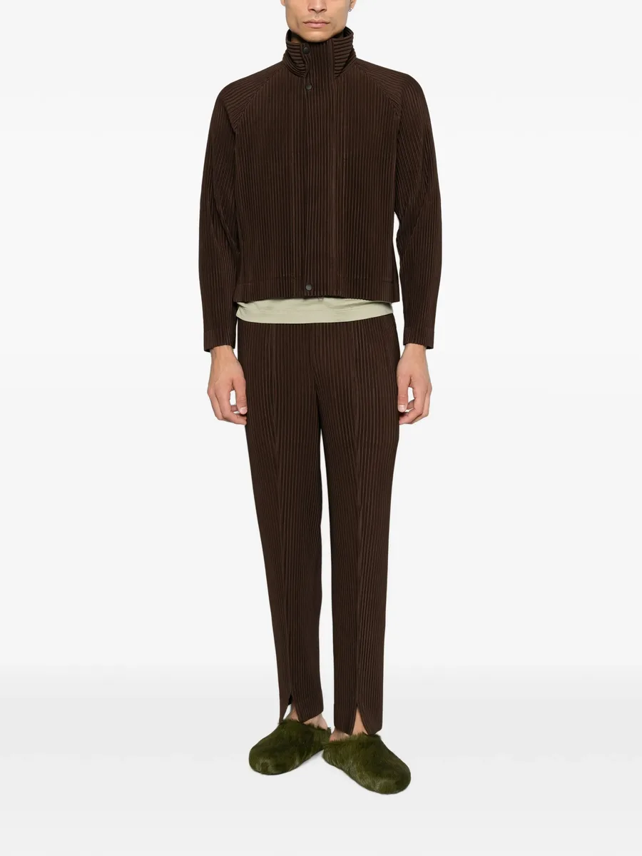 pleated slit-hem trousers 2