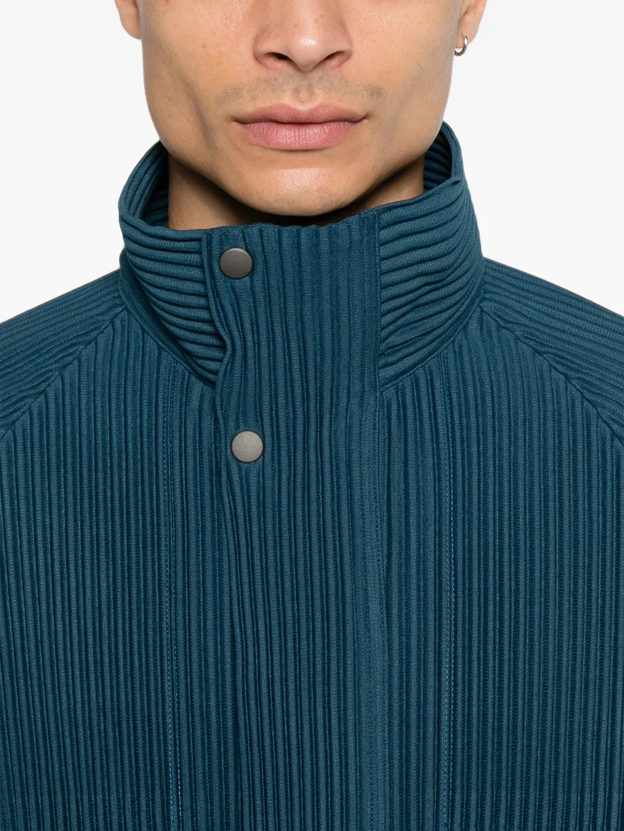 pleated high-neck jacket 4