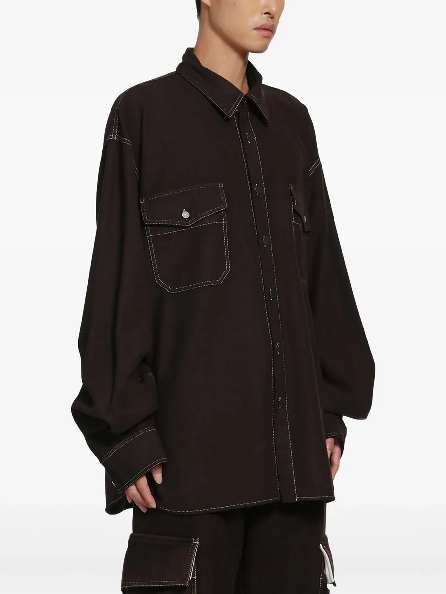 Tavis contrast-stitch oversized shirt 2