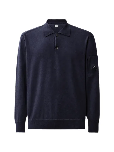 extrafine merino wool Lens polo sweater