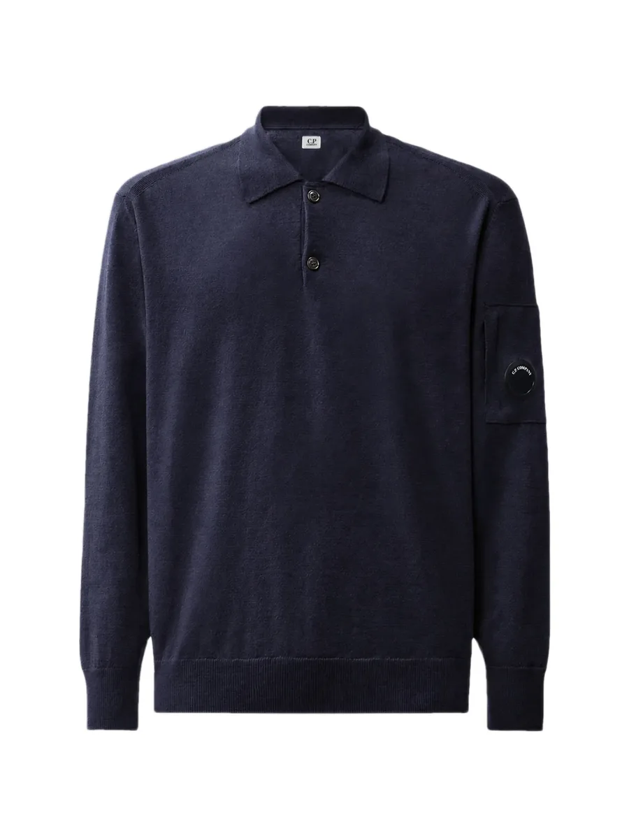 extrafine merino wool Lens polo sweater 1