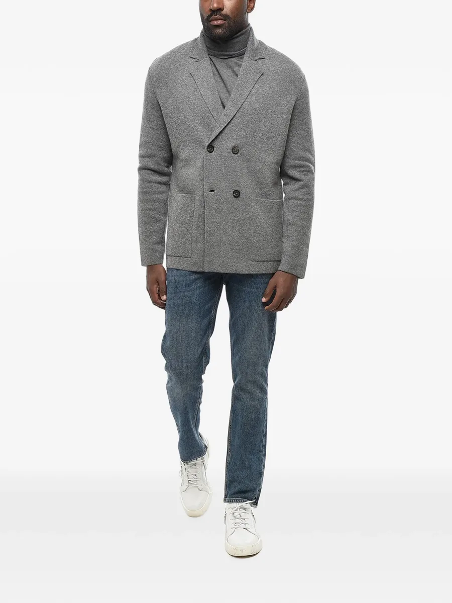 knit double-breasted blazer 2