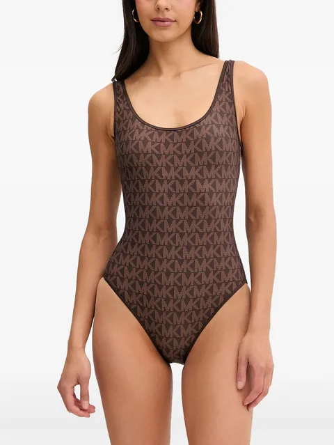 reversible logo scoopneck swimsuit