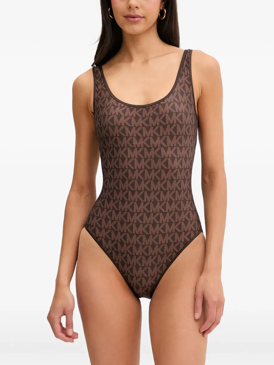 reversible logo scoopneck swimsuit 1
