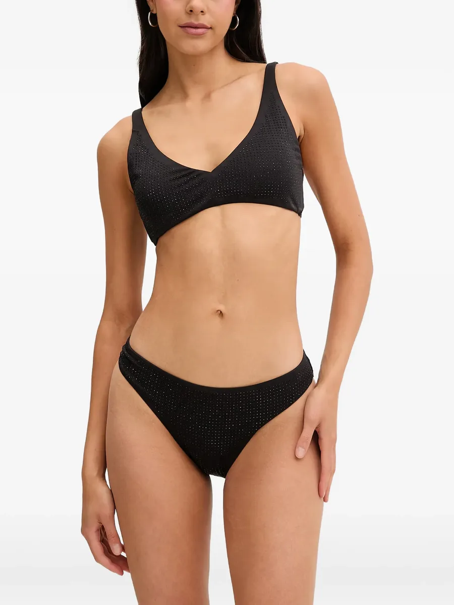stud-embellished V-neck bikini top 2