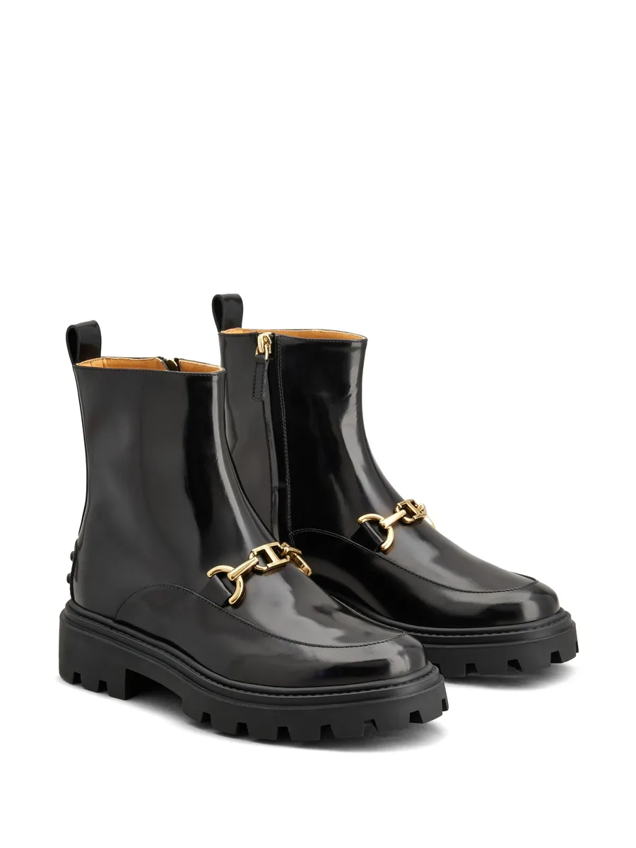 logo-plaque leather ankle boots 4