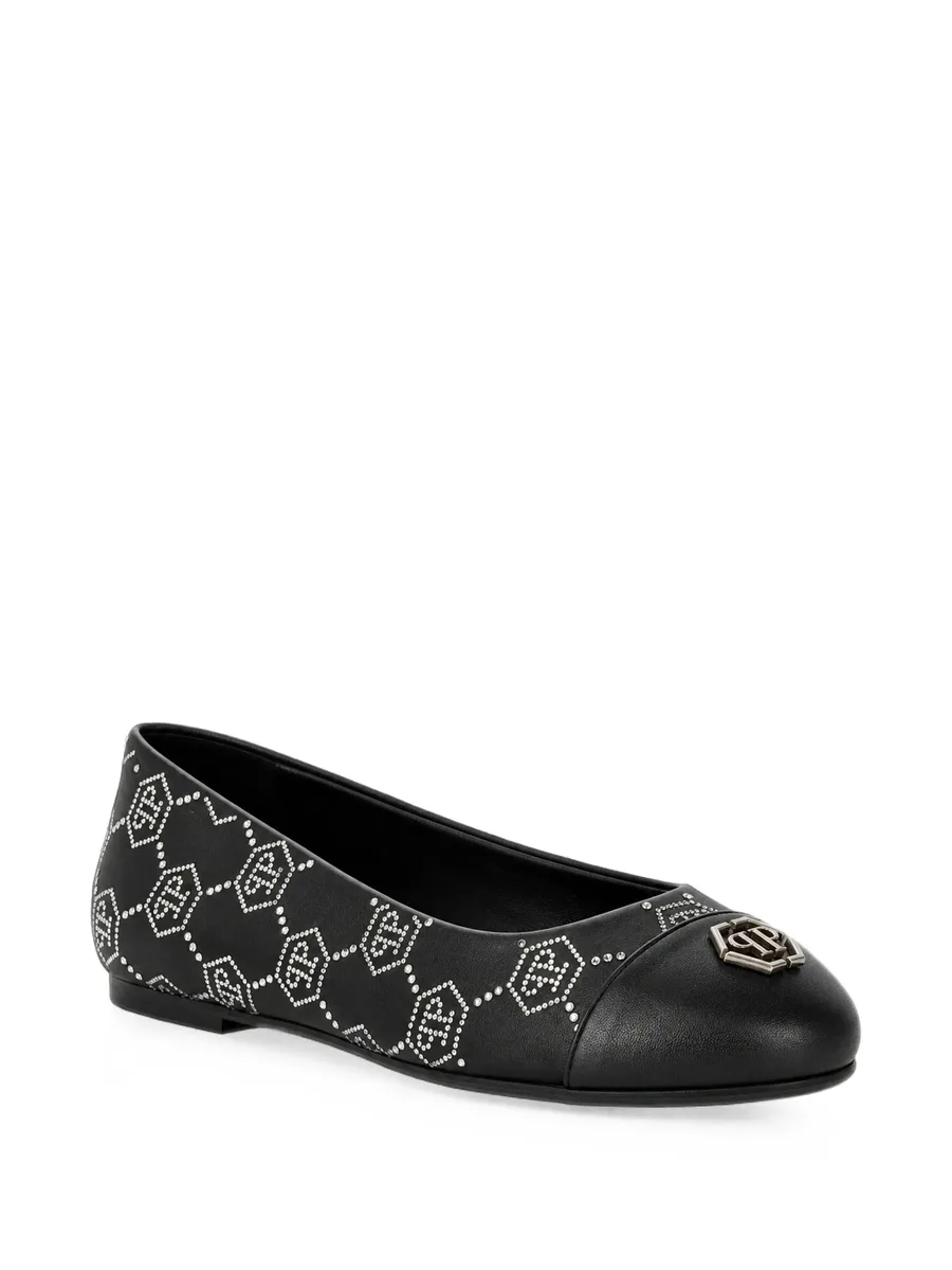 nappa-leather ballerina flats monogram strass 1