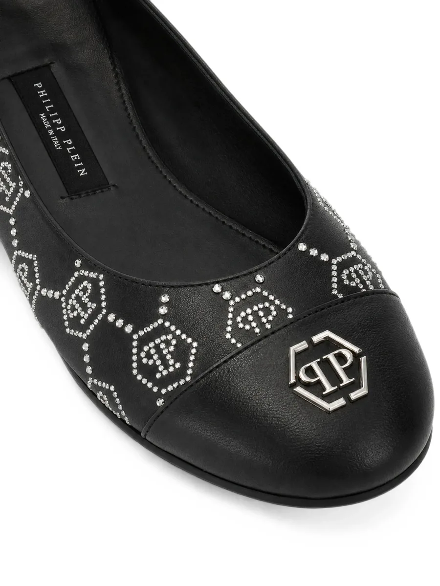 nappa-leather ballerina flats monogram strass 2