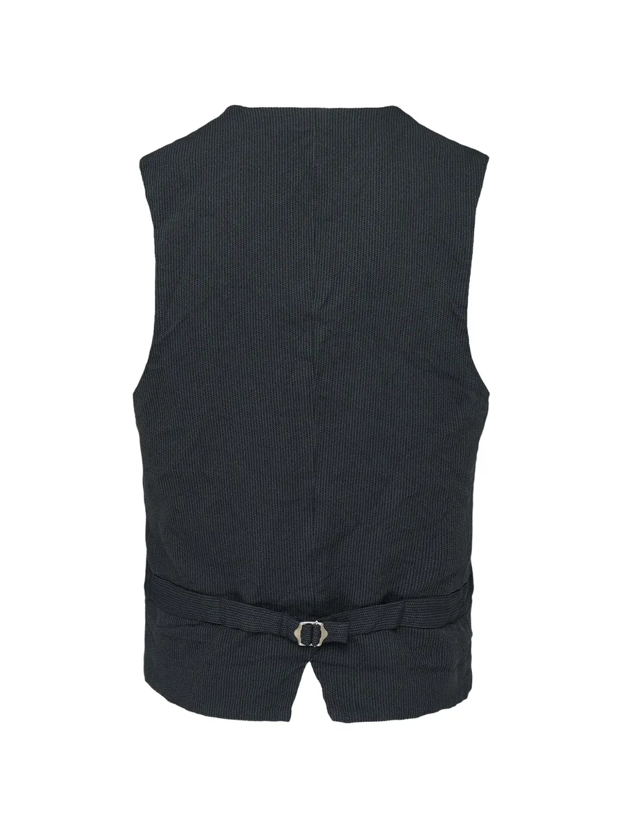 patchwork V-neck vest 2