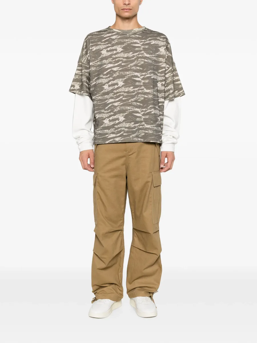 camouflage-print layered-sleeve T-shirt 2