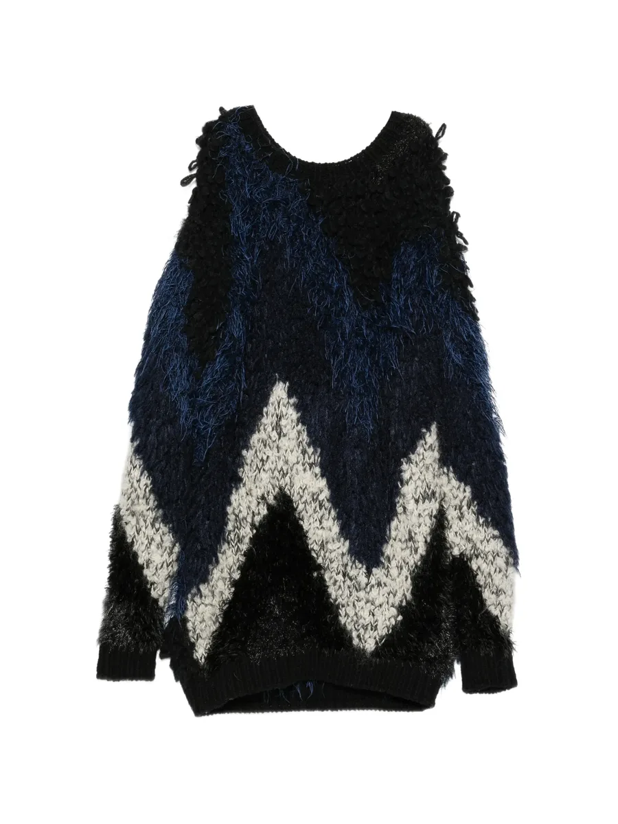 2000s chevron-knit mini dress 1