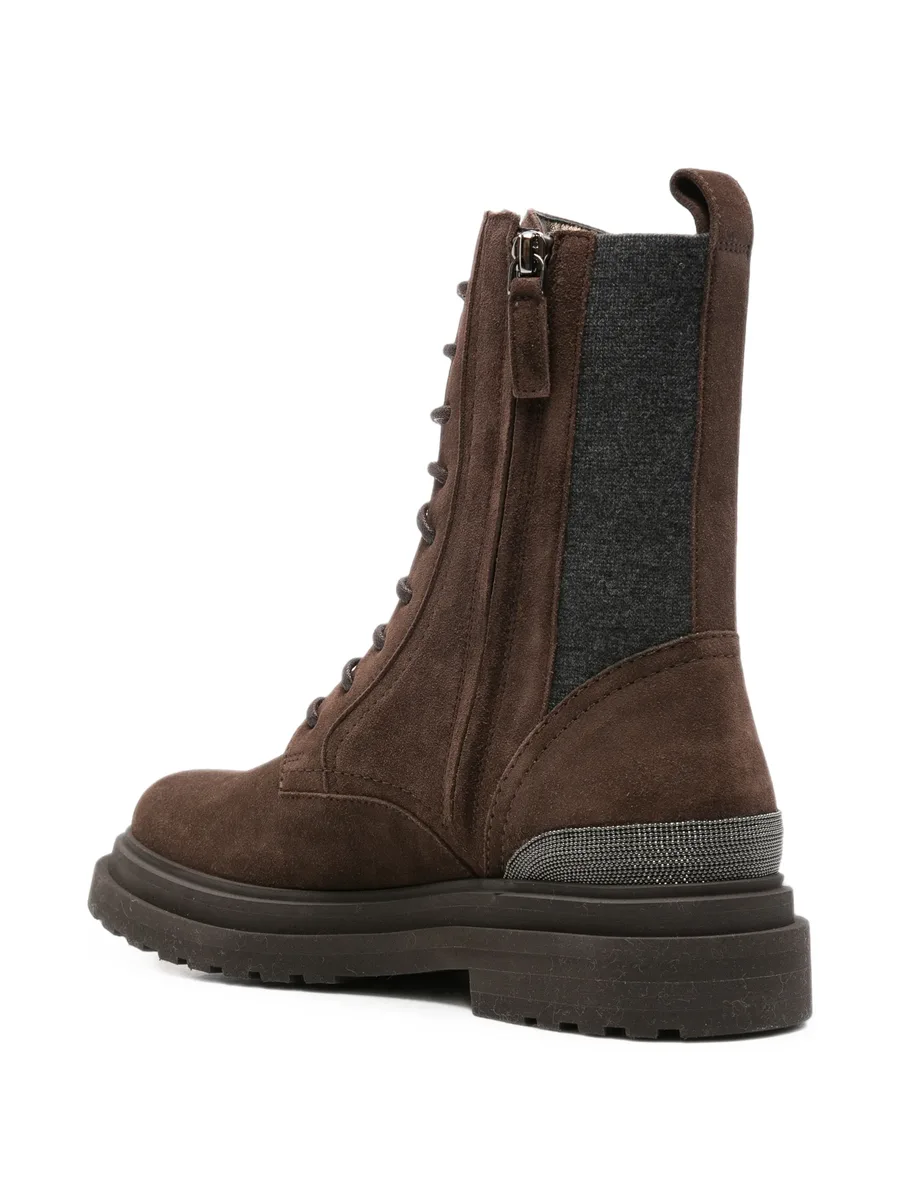 lace-up suede combat boots 3