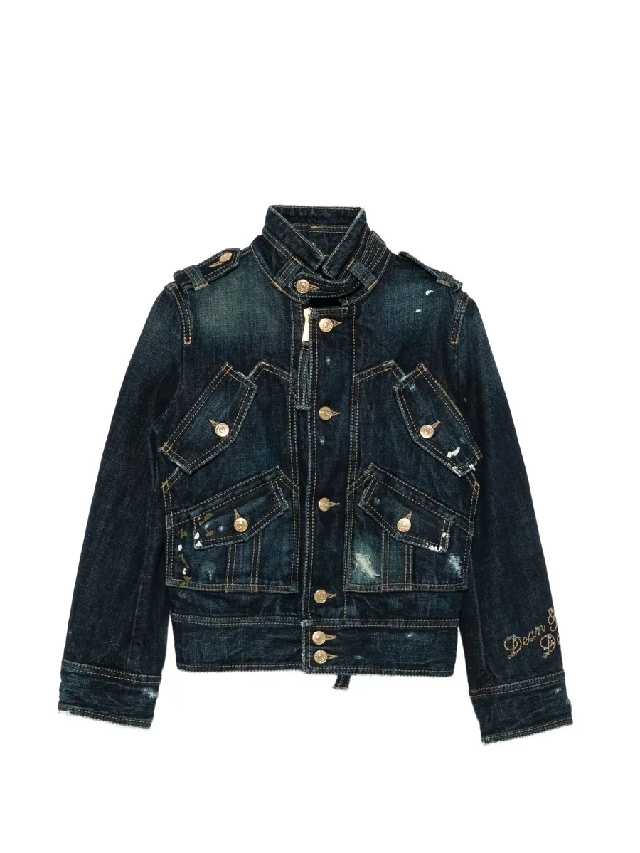 2000s distressed-effect denim jacket 1
