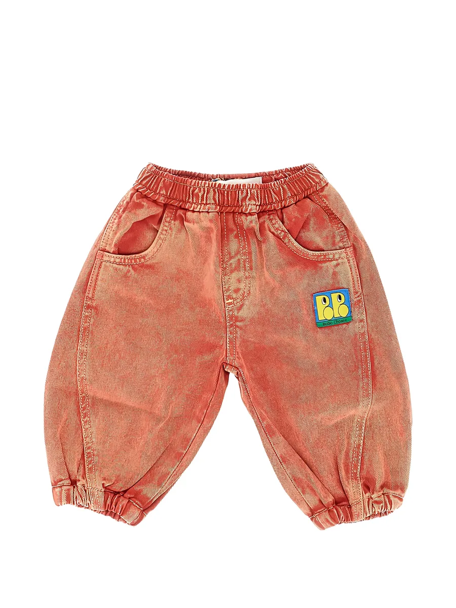 logo-patch cotton jeans 1