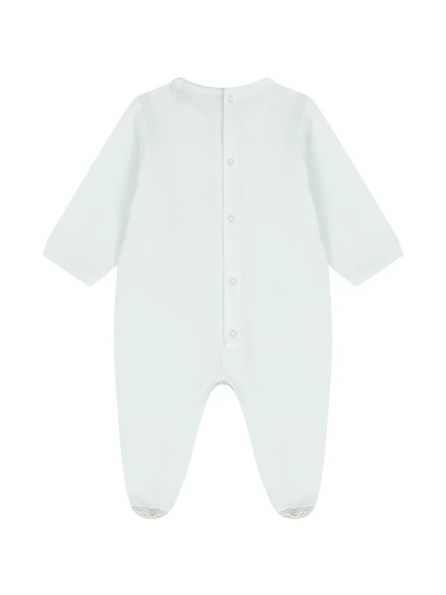 logo-embroidered patterned sleepsuit 2