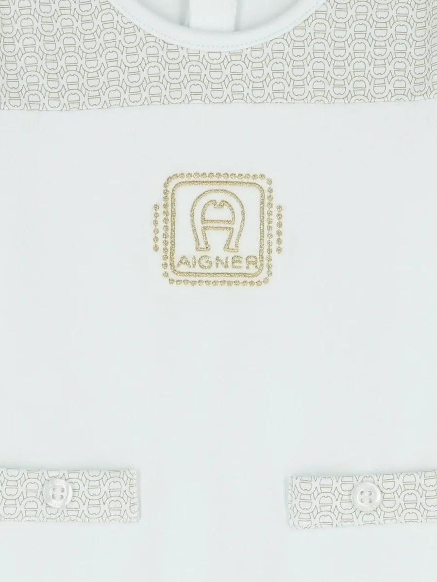 logo-embroidered patterned sleepsuit 3