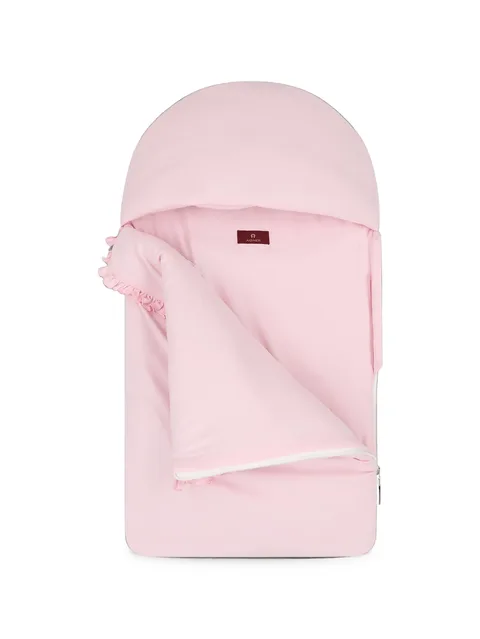 ruffle-trim logo-print baby nest