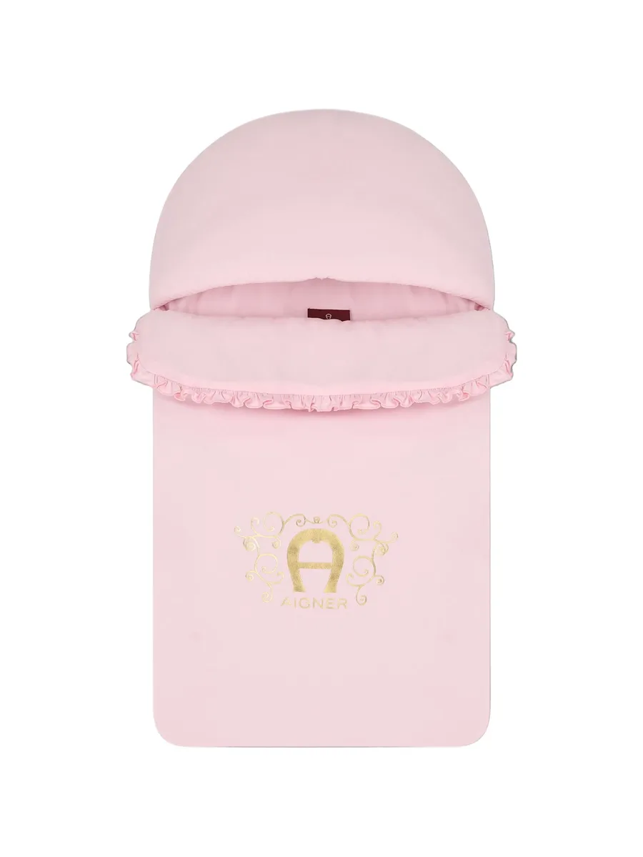 ruffle-trim logo-print baby nest 3