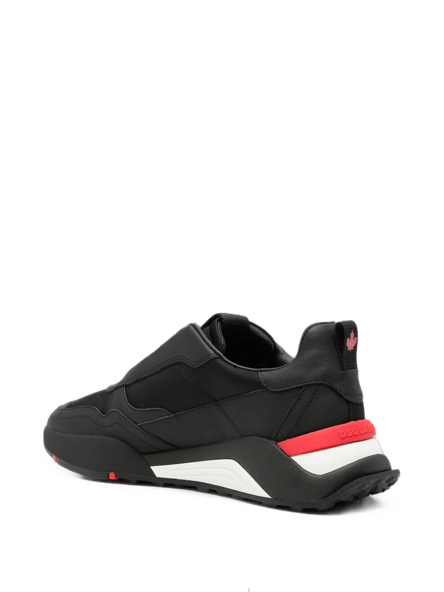 logo-print panelled sneakers 1