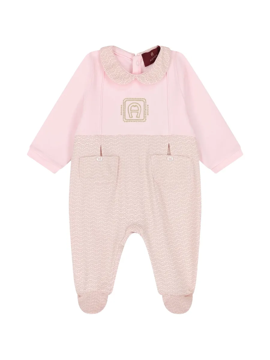 monogram-pattern babygrow set 3