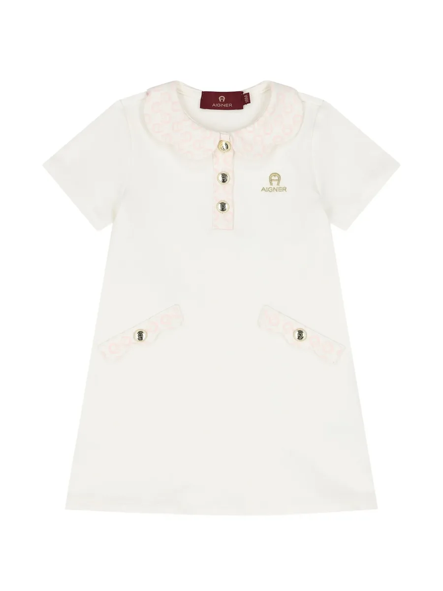 monogram-print Peter Pan collar dress 1