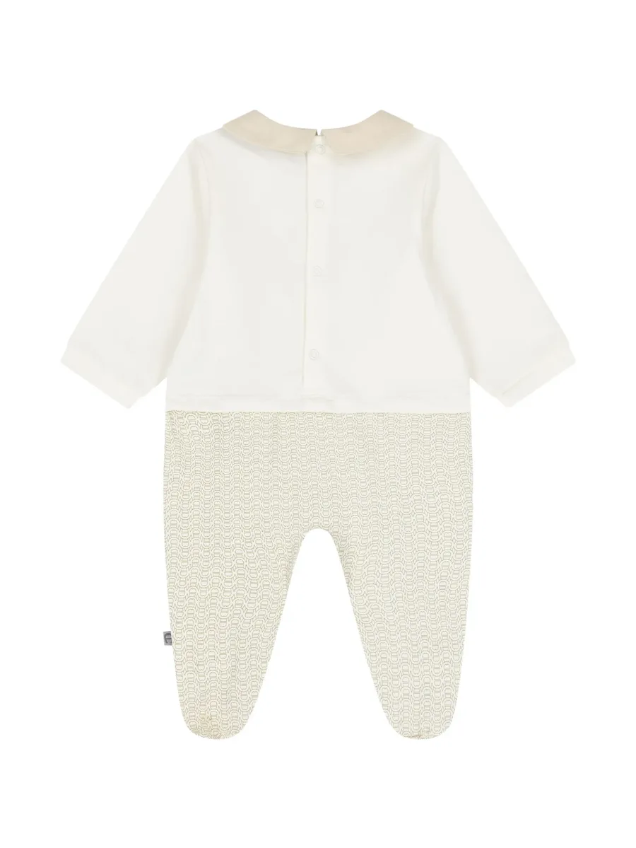 logo-embroidered monogram-print babygrow 2