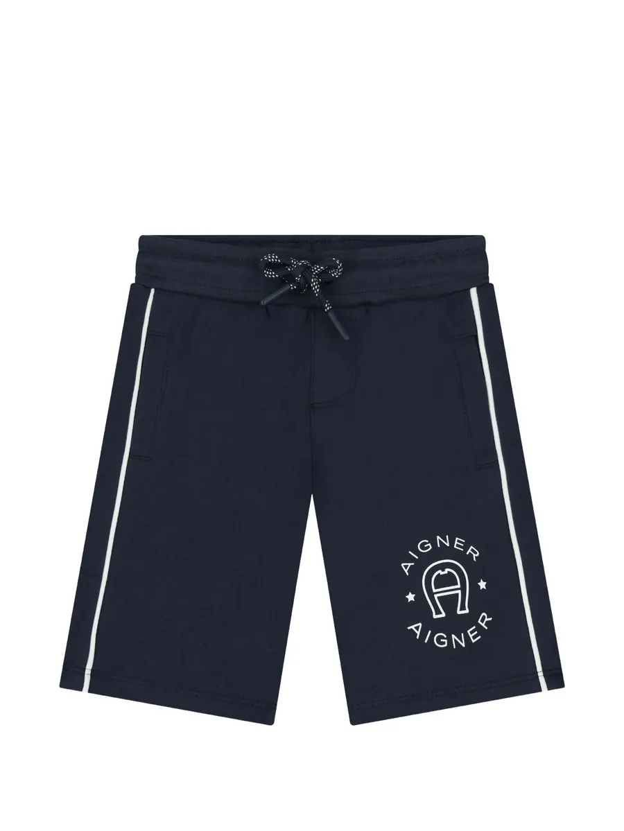 logo-print side-stripe shorts 1