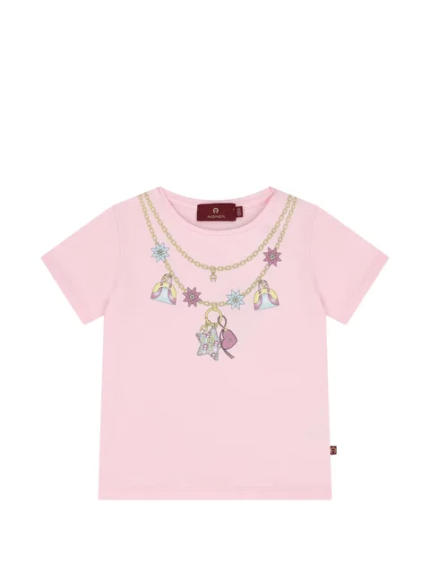 Necklace graphic-print T-shirt
