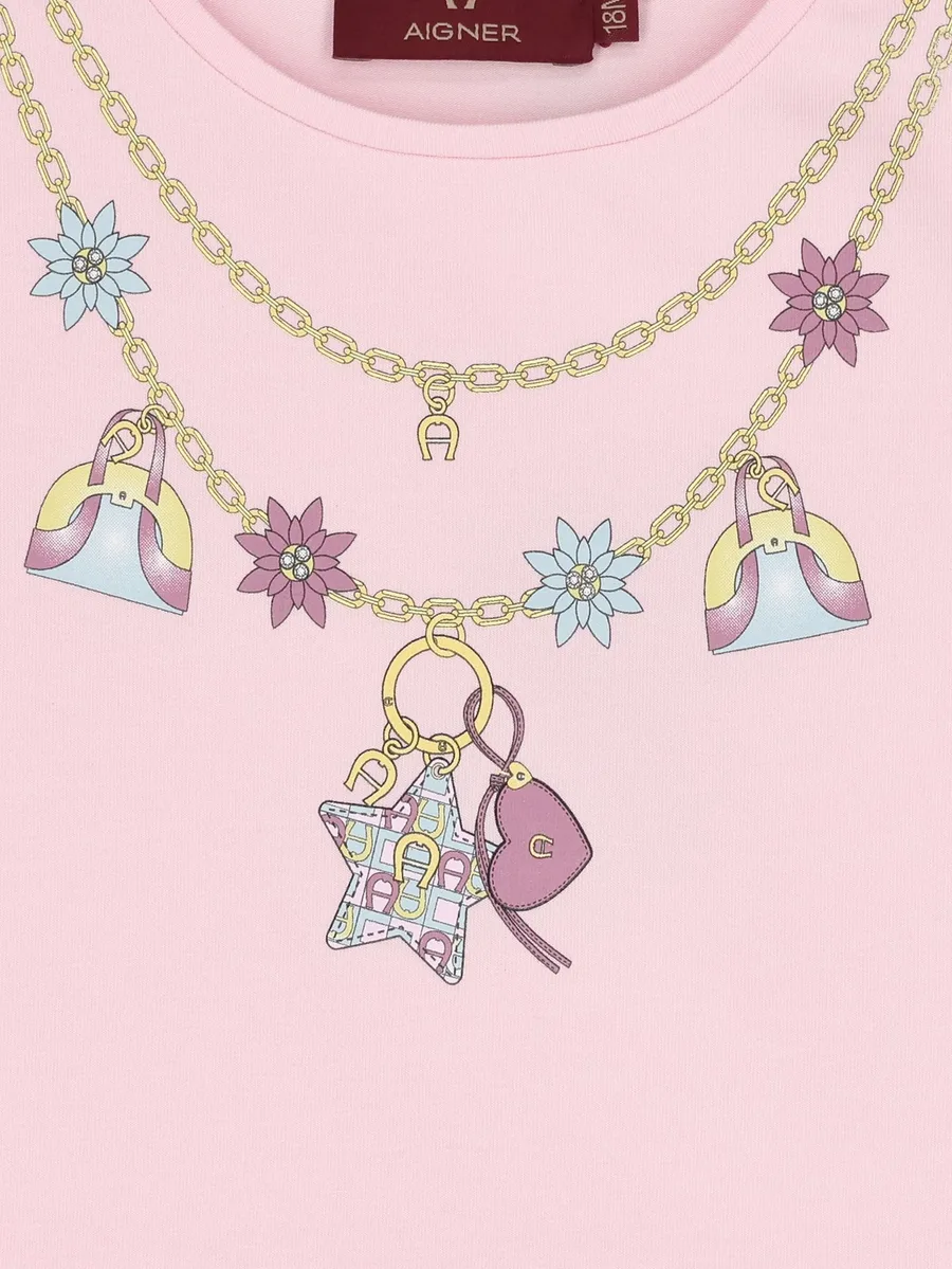 Necklace graphic-print T-shirt 3