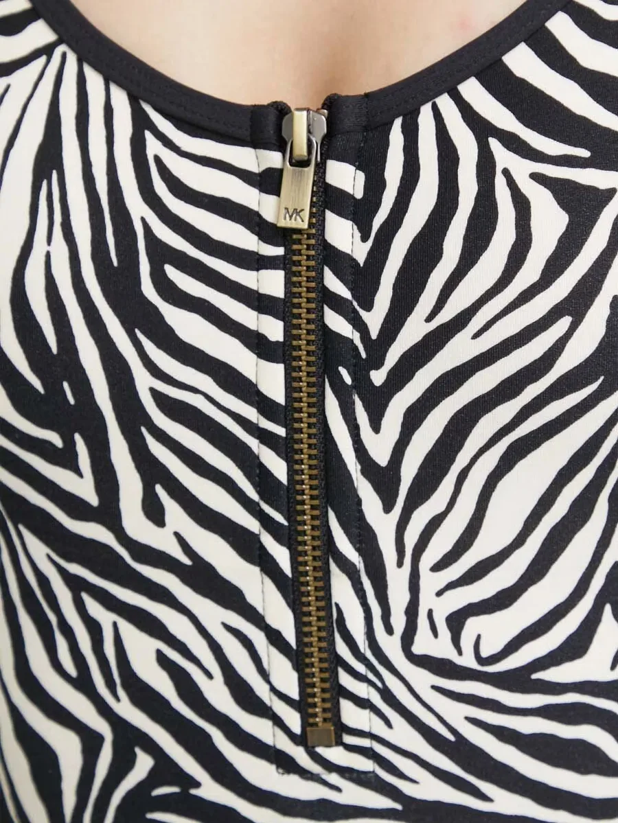 zebra-print zip-up swimsuit 2