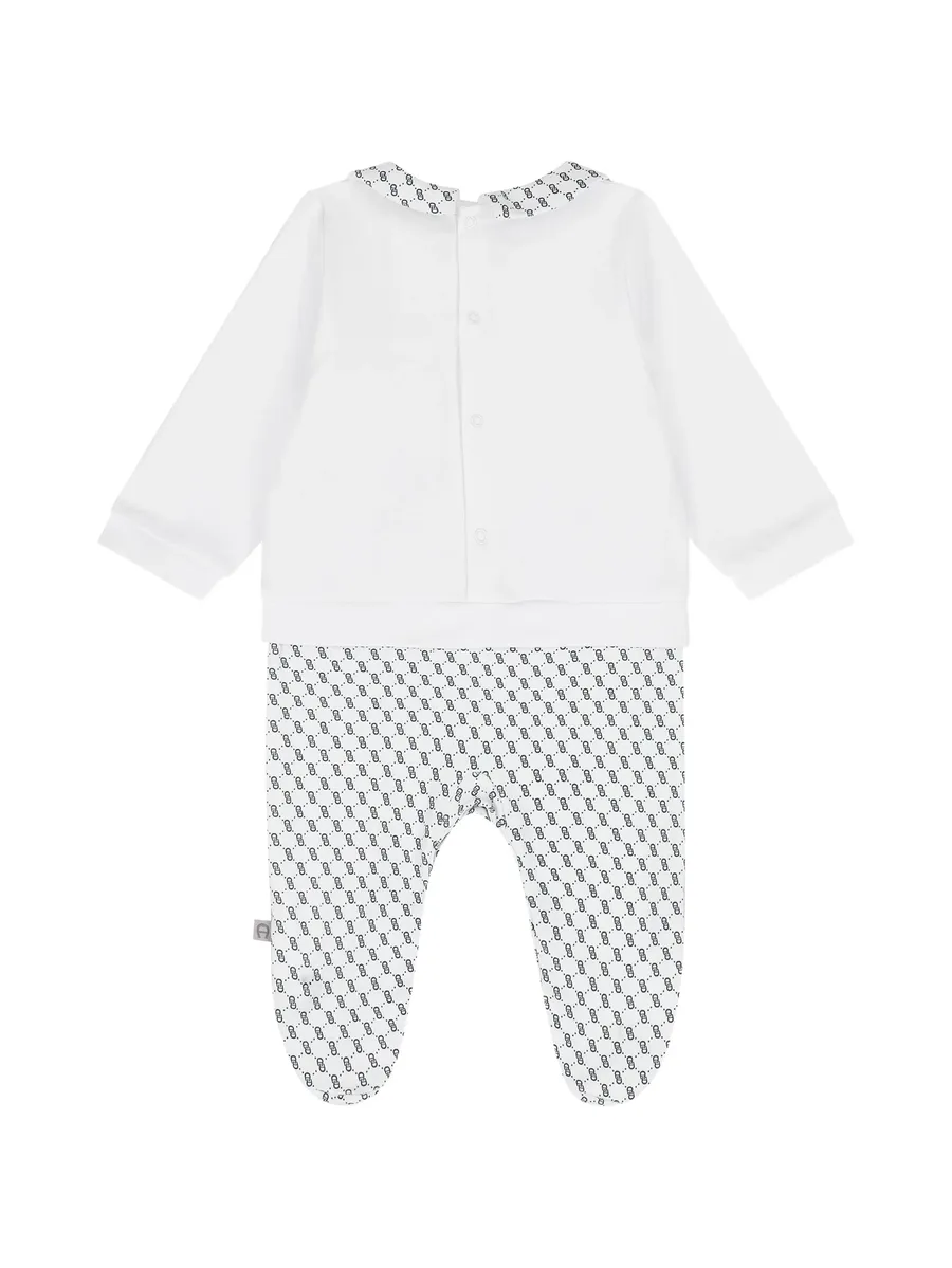 logo-print Peter Pan collar babygrow 2