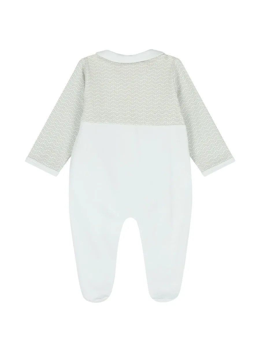 logo-print Peter Pan collar Babygrow 2