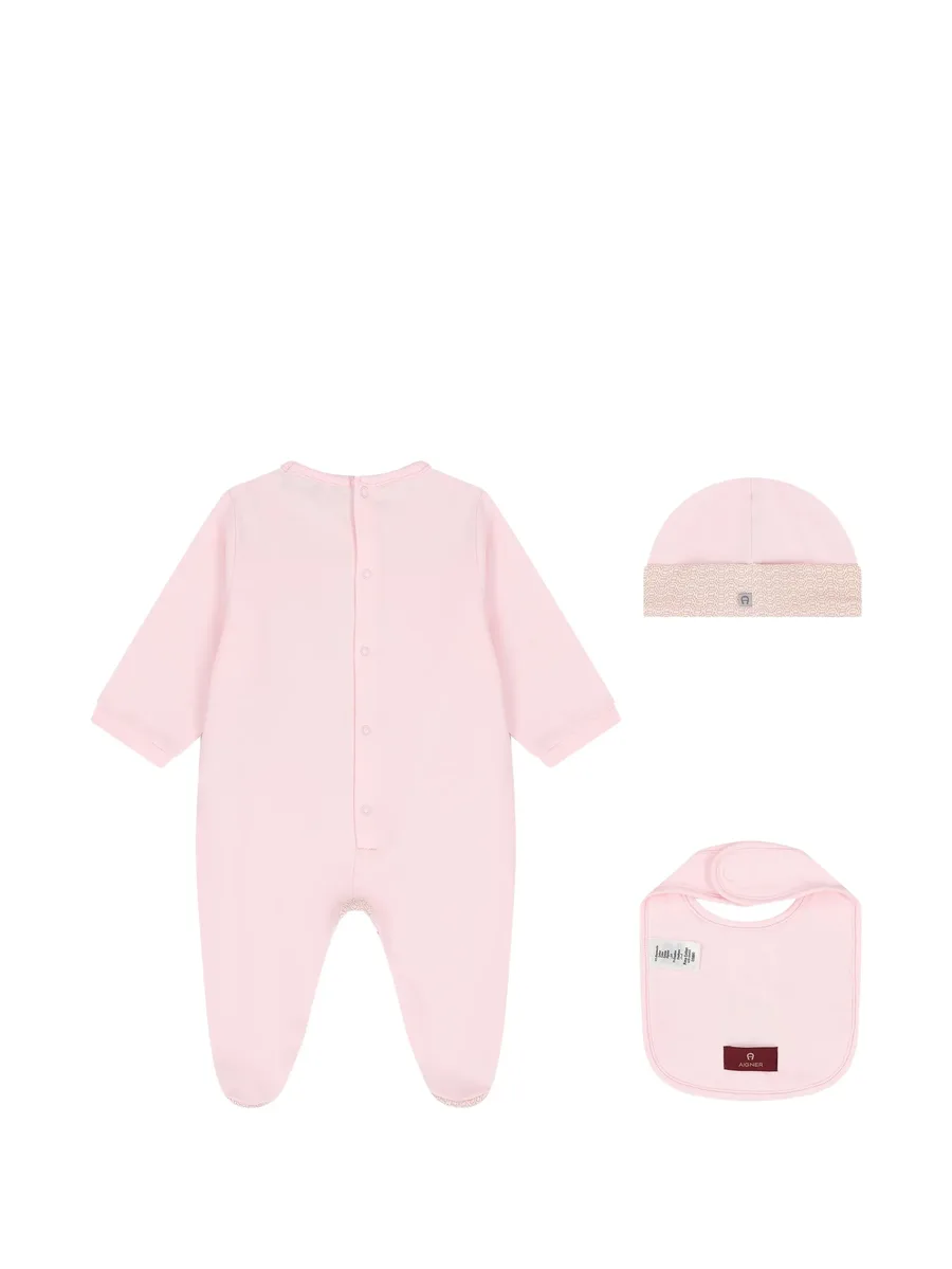 logo-embroidered patterned babywear set 2