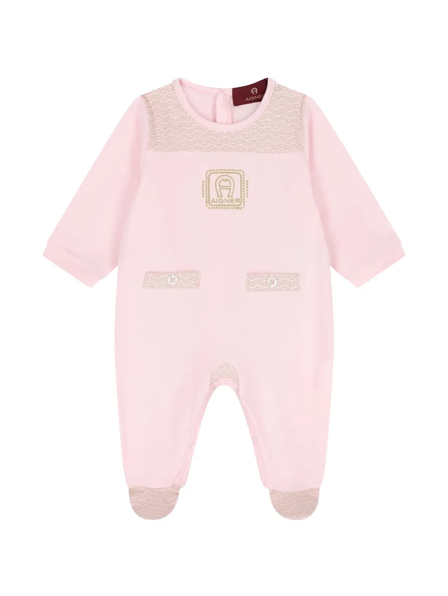 logo-embroidered patterned babywear set 3